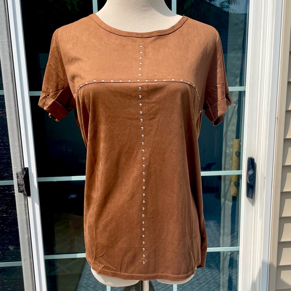 Suede Top w/ Embellishments